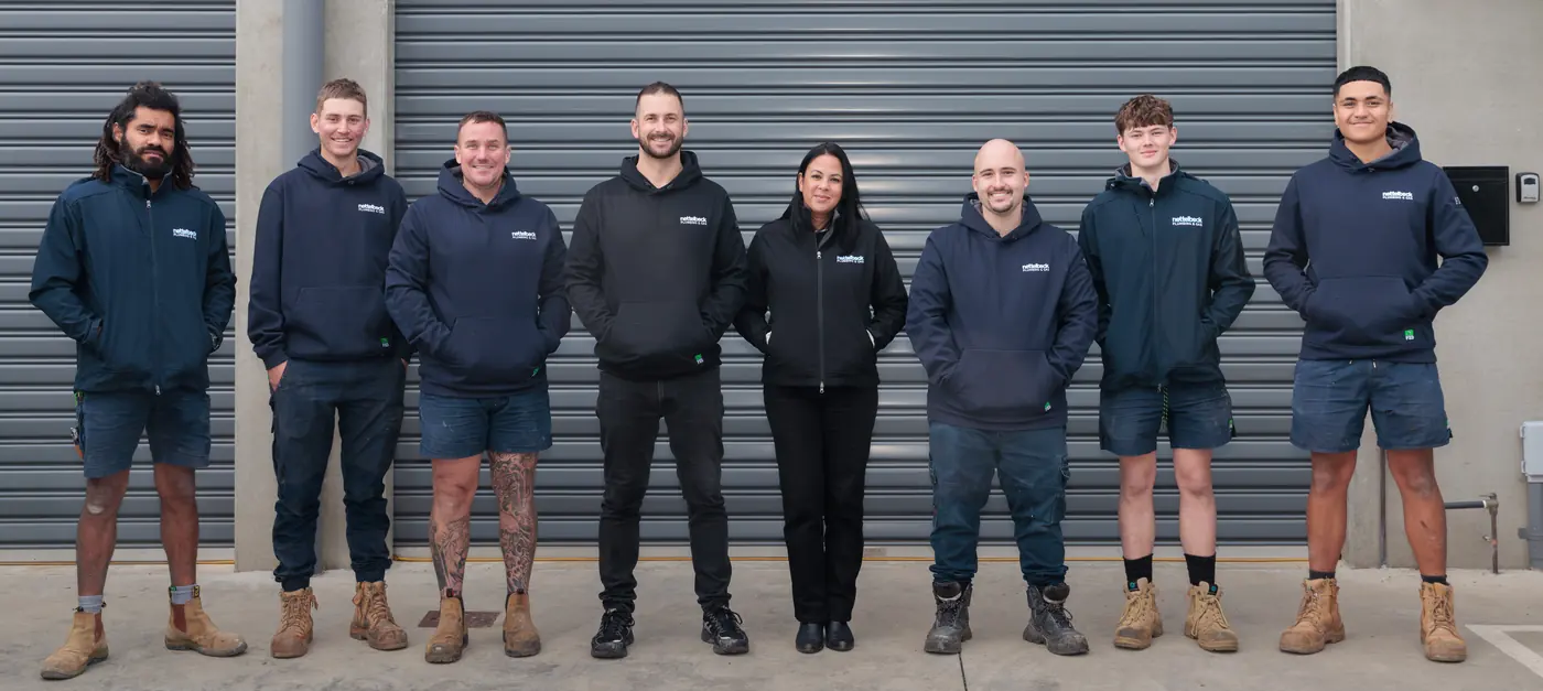 The Nettelbeck Plumbing & Gas team outside the Sunbury workshop